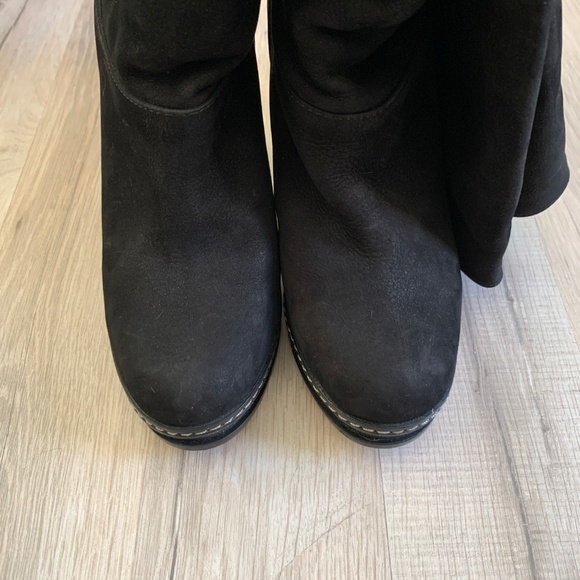 Cole Haan Nola Slouch Black Nubuck Platform Boots - Picture 4 of 7